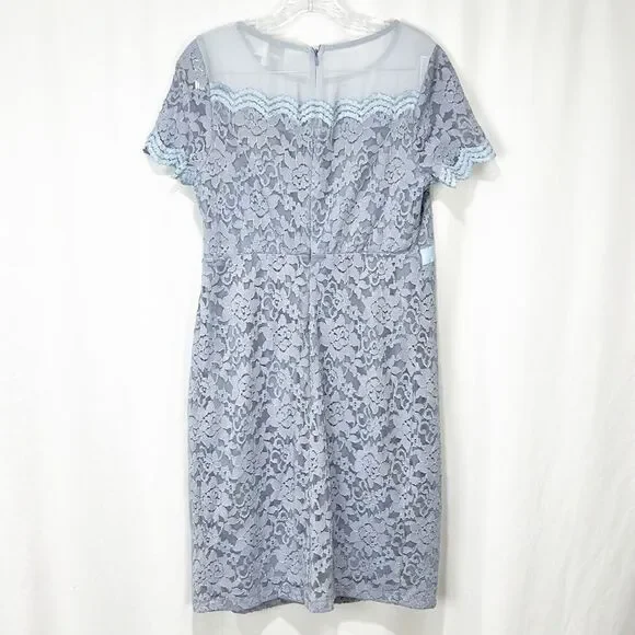 ASOS Maternity Exclusive Lace Bodycon Dress With Ribbon Detail Blue size 8 - Picture 4 of 10